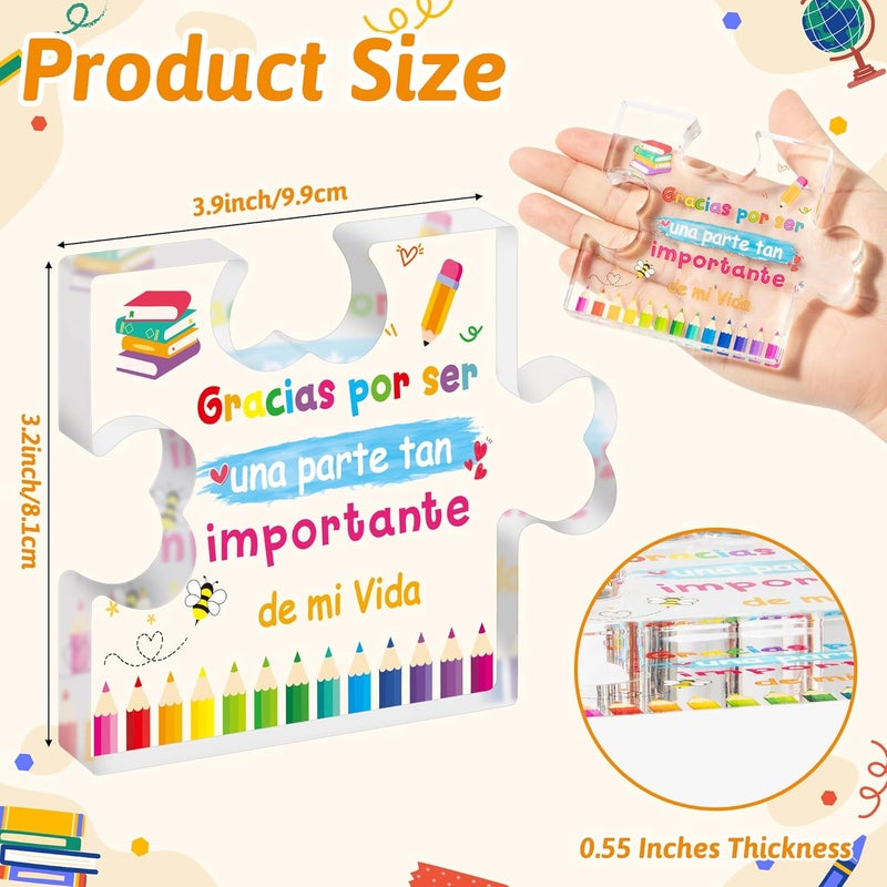 Yopyame Spanish Teacher Appreciation Gifts - Regalos para Maestra Acrylic Gift for Teacher Thank You Gifts for Teacher from Students End of Year Graduation Christmas Birthday Gift for Teachers - Image 2